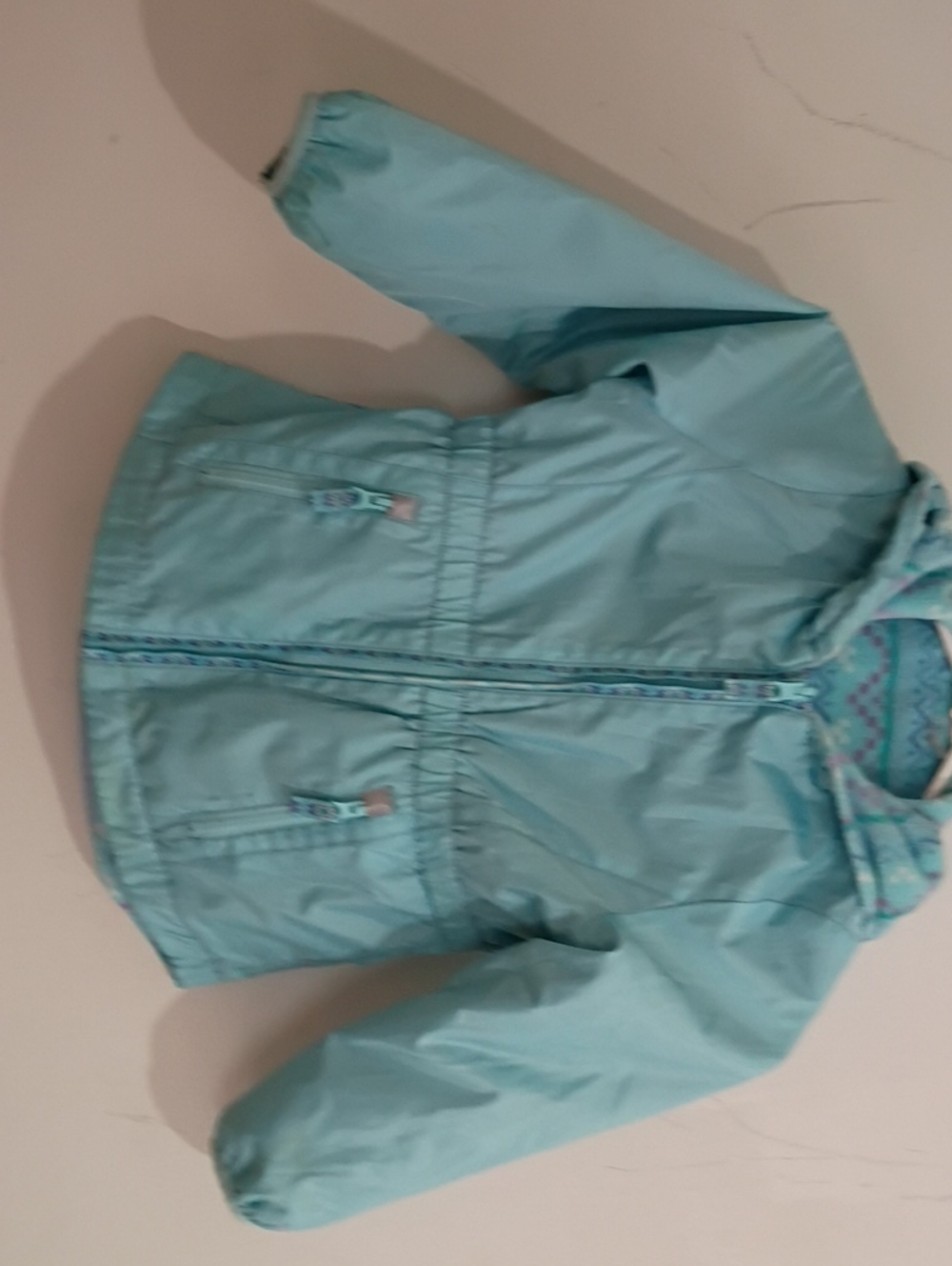 London Fog Girls Aqua Hooded Reversible Jacket
